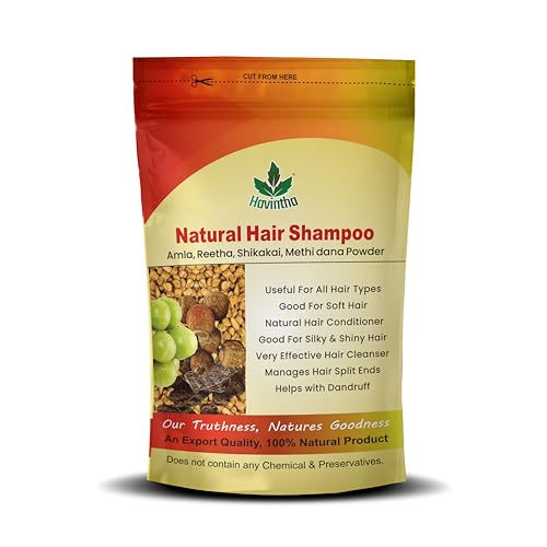 Havintha Natural Hair Shampoo With Herbal Amla Reetha Shikakai And Methi Dana Powder For Men & Women, Totally Organic | Paraben And Sulphate Free Shampoo - 227gm (Pack of 1) - Image 2