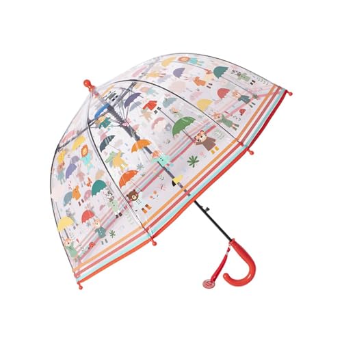 Parapluie enfant transparent motif ours idéal pour aller à l'école sous la pluie