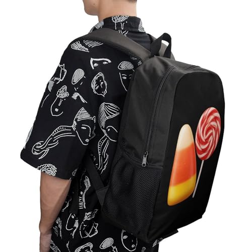 Candy Corn And Lollipop Classic 17 Inch Backpack Travel Daypack Casual Shoulder Bag with Adjustable Strap for Men Women 5