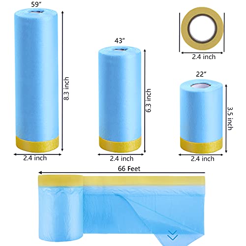 Mylifeunit Tape And Drape, 6 Pack Masking Paper With Tape For Automotive Painting #TOP2