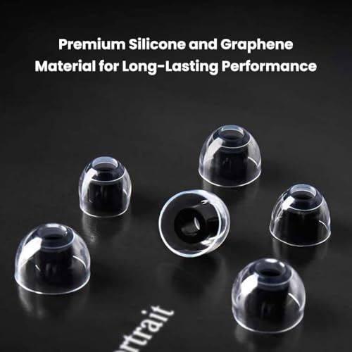 Image of AUDIOCULAR FlexiGraph Eartips for IEMs, 4.5mm Universal Fit, Silicone & Graphene, Enhanced Bass, Noise Isolation, Comfort, 3 Sizes (S /M /L) (Black)