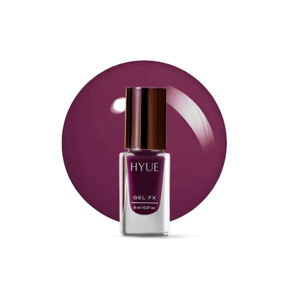 HYUE Gel FX Nail Paint | Mulberry Jam | 8ml | Ultra-Glossy Shine | Long-Lasting Wear | Chip-Resistant Formula | Quick-Drying | High-Impact Glossy Finish | 22 Shades