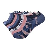 Lucky Brand Women's 9-Pack Camo No Show Socks, Navy, 9-11