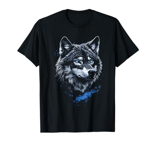 Timber Wolf Face Portrait Distressed Graphic Art Lover Gifts Camiseta