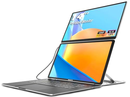 KEFEYA Laptop Screen Extender Portable Monitor, 14" FHD IPS 1200P Travel Dual Second Monitor for Laptop