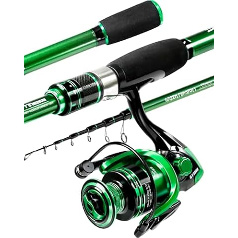 Ghosthorn Fishing Rod and Reel Combo, Graphite Telescoping Fishing Pole Collapsible Travel Compact Rod for Freshwater Saltwater Fishing Gifts for Men Women Cover
