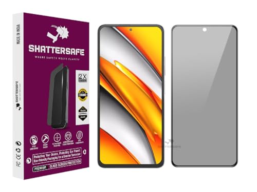 Image of Anti-Spy Privacy Tempered Glass Compatible For Poco F3 / F4 GT / X5 5G [Pack of 1]. 9H Hardness, Anti-Scratch, Edge-to-Edge Protection With Easy Installation Kit & Case Friendly Fit.