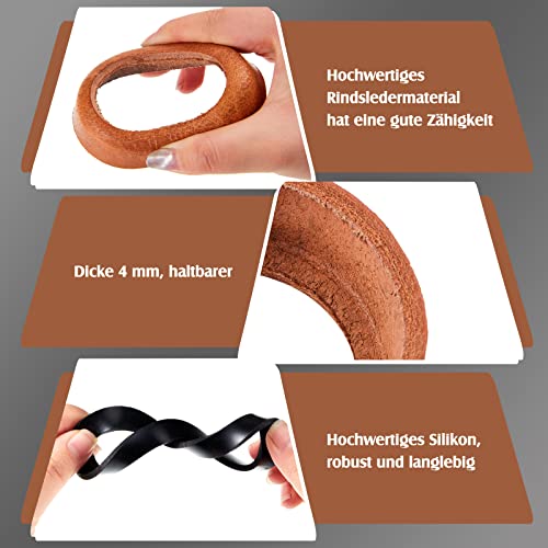 Photect 2 Sets Schwengelpumpe Ersatzteile Leder Dichtungssatz Typ 75 Ledermanschette und o Ring Dichtung Kolbenmanschette für Gartenpumpe Handpumpe Brunnenpumpe Pumpe Dichtung (75,Rindsleder)