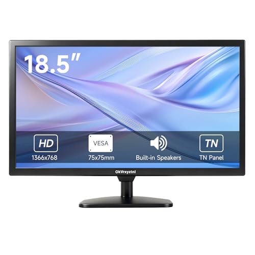 OkVrxyztnl 18.5 inch HD (1366 x 768) CCTV Monitor, 16:9 with BNC/VGA/HDMI/Built-in Speaker 60Hz...