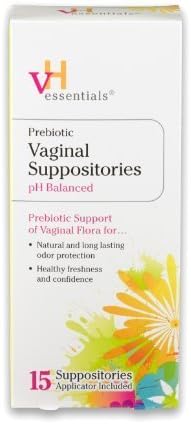 vH essentialsPrebiotic Vaginal Suppositories, 15 Count (Pack of 3)