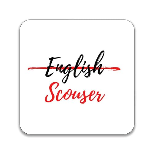 Gift Insanity Red Scouse Humour - Not English- Scouser - Pack Of 10 Square Stickers - 55Mm X 55Mm
