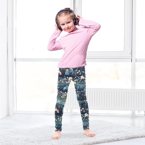 Kids High Waist Cute Car Pink Flower Leggings for Toddler Girls 4T 202b28664
