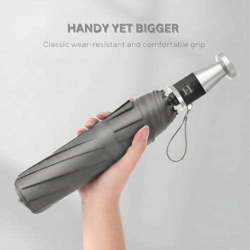 Image of GINOYA BROTEHRS Automatic Open & Close Umbrella with UV Protection - Large Windproof Stick & Compact Folding Travel Umbrella, Waterproof Heavy Duty Frame for Men & Women
