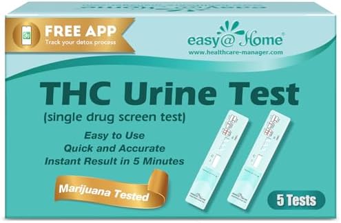 Easy@Home THC Drug Test Kit [5 Pack] - Marijuana Urine Drug Tests...