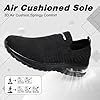 Mens Womens Slip On Trainers Air Cushion Casual Nordic Walking Shoes Breathable Running Shoes Nurse Work Shoes Lightweight Sports Tennis Shoes Soft Mesh Gym Workout Sneakers Black #2
