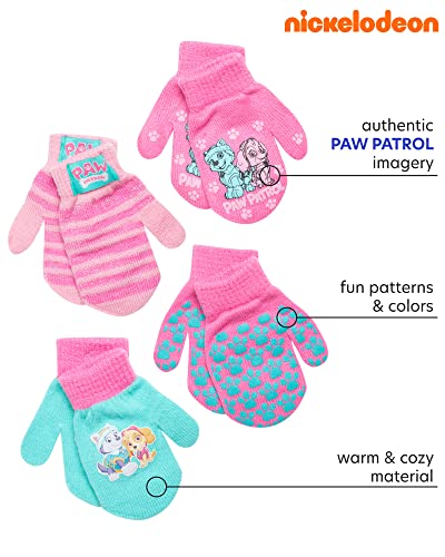 Nickelodeon Girls' Paw Patrol Ski Gloves - Marshall, Chase, Rubble Ski Gloves Or Mittens (2-7), Size Age 4-7, Paw Patrol Pink/Teal Glove #TOP16