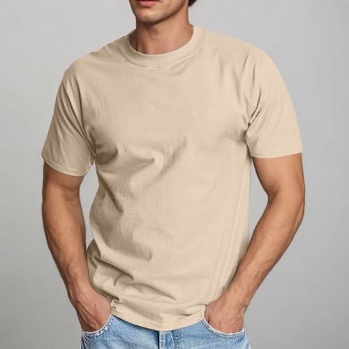 Men's Short Sleeve Tshirt Summer Short Sleeve Workout Athlete Tees Loose Fit Crew Neck Muscle Undershirts Solid Basic Tees2