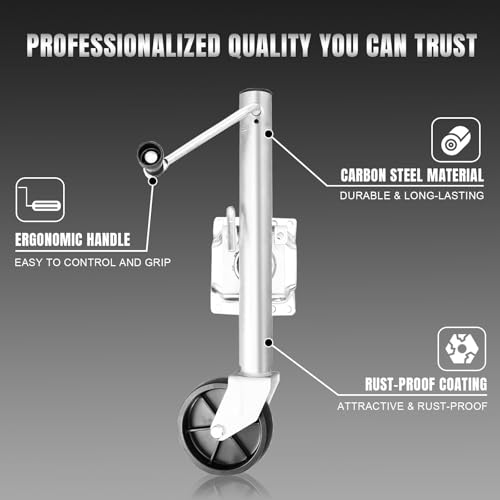 ROAD DAWG Trailer Jack with Wheel, Heavy Duty Swivel Boat Trailer Jack Single Wheeel 1000lbs, 10\" Lift, Bolt-on Trailer Tongue Jack for RV Boat ATR39001MB-2 - Thumbnail 3