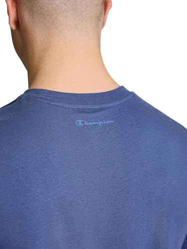 Image of Champion Men's Graphic Short Sleeve T-Shirt, Standard Fit, Tonal Script Logo, Midweight 100% Cotton