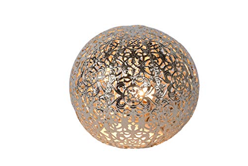 Lucide 46501/01/14 Paolo Lampe de Table, Métal, G9, 28 W, Argenté, 14,5 x 14,5 x 13 cm