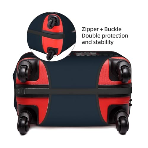 Image of Custom Houston Luggage Cover Personalized Football Style Suitcase Cover with Name Number Customized Washable Elastic Sports Travel Suitcase Protector for Business Vacation Gifts