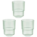 APS Vaso de Plástico Tritán de, Sin BPA, Apto para Lavavajillas, Irrompible, Reutilizable, 150 ml, Verde Claro (Paquete de 3)