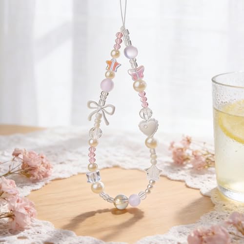 Image of Beaded Camera Wrist Strap Cute Digital Camera Charm Lanyard, Phone Wristlet Charms, Phone Chain for Camera