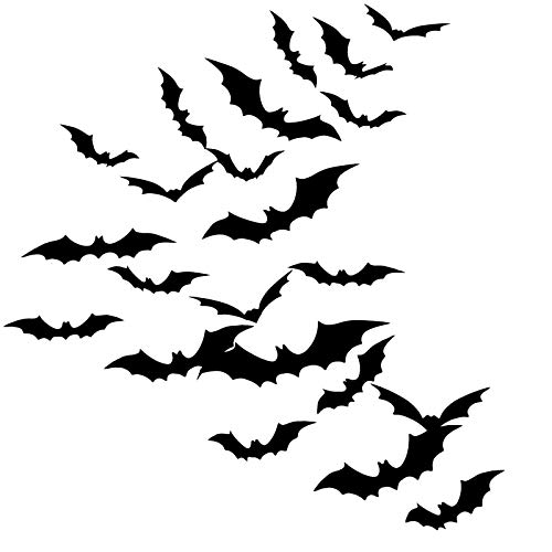 Boao 144 Pieces Halloween Scary Plastic 3D Bats Wall Decals Stickers, Diy Halloween Party Supplies Pvc 3D Decorative Scary Bats, Window Decor Party Supplies Decoration (Black) #TOP22