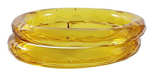 Image of ZULKA Get your traditions Glass With Diamond Pattern Glossy Finished Kada Set For Women and Girls
