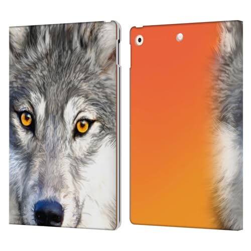 Étui portefeuille iPad 10.2 cuir housse protection Autumn Wolf