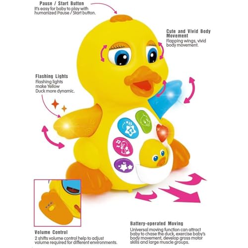 image for Yiosion Musical Flapping Yellow Duck Interactive Action Educational Le