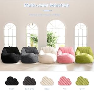 Maxyoyo kids bean bag chair bean bag couch with handle comfy toddler chair for boys and girls accent sofa chair with pocket for gaming reading relaxing green  urban country home decor