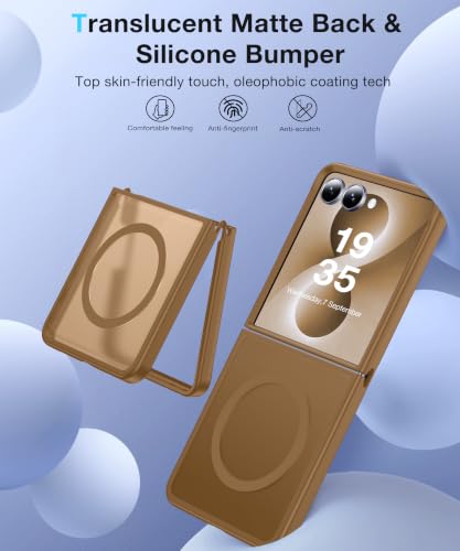 Image of NO.1 Magnetic for Samsung Galaxy Z Flip 8 Case with MagSafe | [Military Grade Drop Tested][Translucent Matte][Anti-Fingerprint] Soft Silicone Bumper for Samsung Flip 8 Case Slim,Coffee