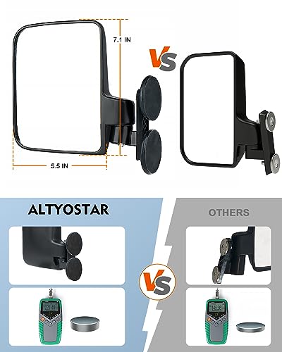 Altyostar Magnetic Side Mirrors for Tractor, High-Strength Side Mirror Compatible with Compact Tractor Full Size Tractors - Thumbnail 2