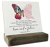 Christian Quote Wood Sign - Jeremiah 29:11, For I Know The Plans I Have For You, Wooden Stand, Bible Verse Gift, Religious Home Decor