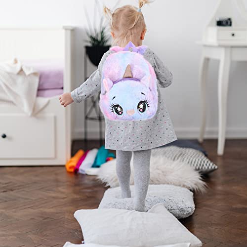 PACKOVE Mochila infantil mini mochila de unicórnio, mochila de pelúcia para meninas, mochila escolar