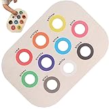 Juguetes de clasificación para niños de 3 a 5 años, juguetes de clasificación de colores, bandeja sensorial de madera de 11 x 7 pulgadas con 10 agujeros de color, sensorial educativo entretenido para