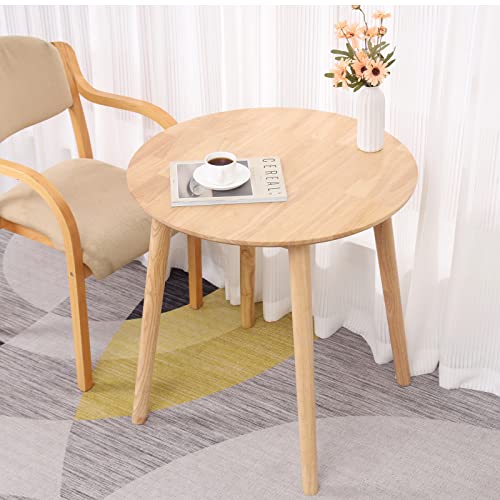 Ogmill 28.3" Small Dining Table Round For 2, Kitchen Dinner Table Rustic Wood Dining Table #TOP2