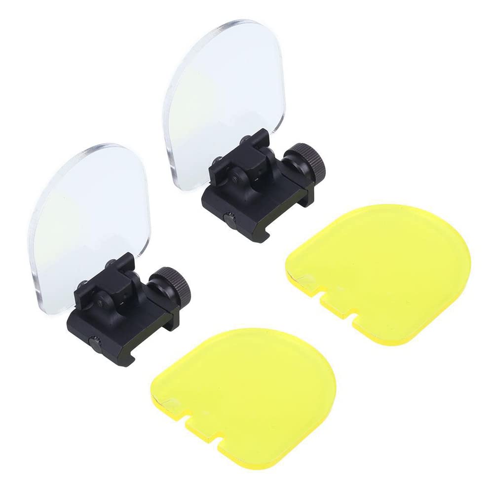 Tactical Foldable Sight Scope Lens Protector Two-Color Plexiglass Lens Baffle 20mm Base,2 Pack