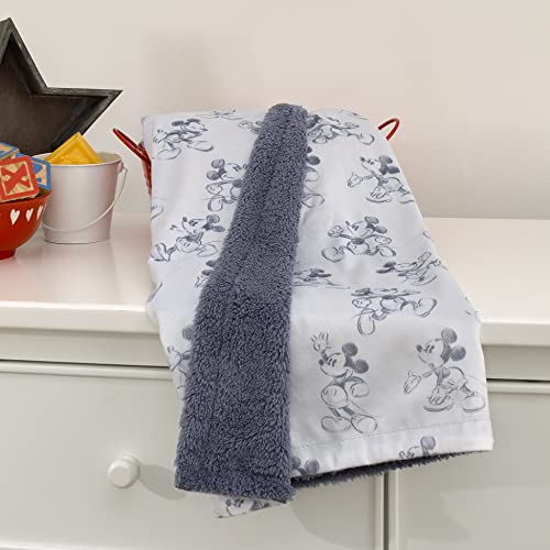 Image of Disney Mickey Mouse - Call Me Mickey White and Blue Super Soft Baby Blanket