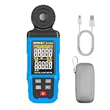 SNAKOL Spectral Illuminance Meter SK-8302A Light Meter, Lux Meter, CCT,RA,CRI,R9,Range up to 200,000 Lux 2500K-15000K, Color Coordinate,Data Storage, USB Charger, PC Software,Lighting Testing Tool