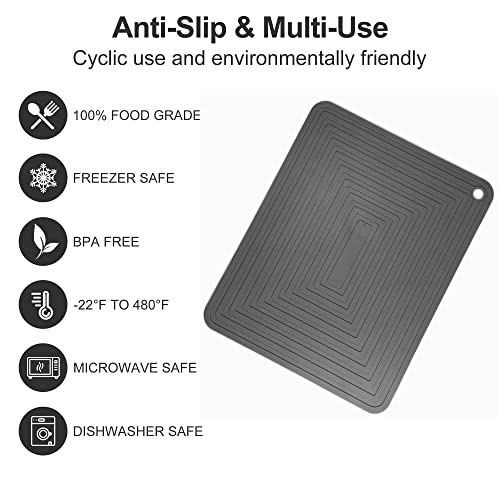 Sunmvehot Silicone Trivets Kitchen Gadgets Set, Silicone Trivets For Hot Dishes, Trivets For Hot Pots And Pans, Grey Silicone Hot Pads For Kitchen, Multi-Purpose Hot Pads Heat Resistant 2 Pack #TOP2