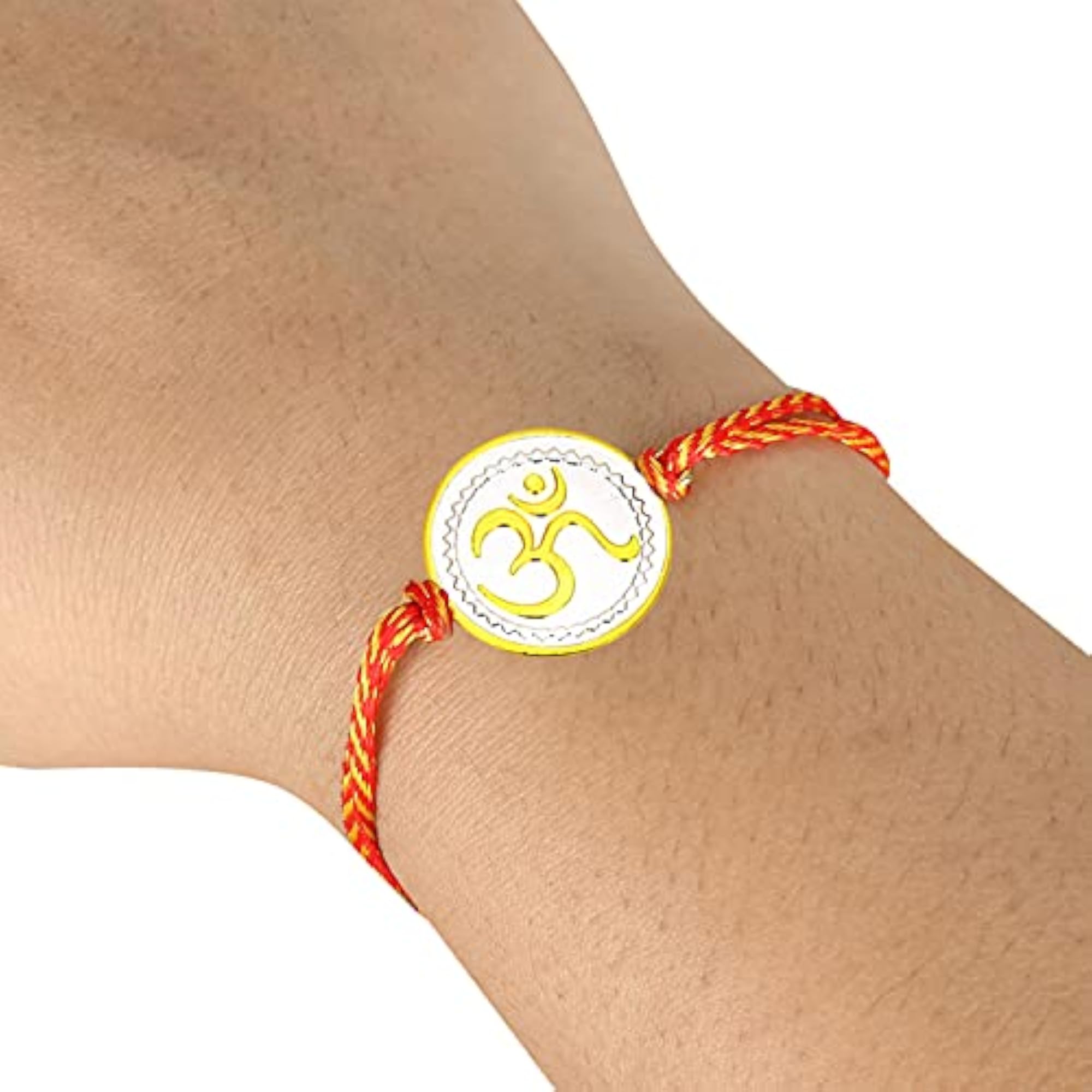 925 Sterling Silver Rakhi Combo Set for Men, Two Silver Coin Rakhis
