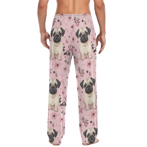Pink Corgi Dog Pajama Pants Cute Paw Print Men's Pajama Bottoms Lounge Sleepwear PJs Casual Lightweight Sleep Pants XXL2