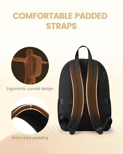 LOVEVOOK-Puffer-Laptop-Backpack-for-Women-Girl-Travel-WorkLightweight-Cute-Bookbag-Quilted-School-Computer-Backpack-PurseTeacher-Nurse-Laptop-BagWaterproof-Student-Casual-Daypack156-Inch-Black