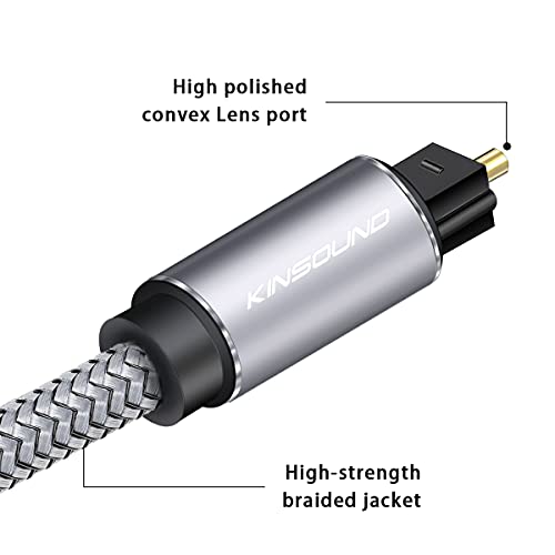 Kinsound Digital Optical Gold-Plated Toslink Male To Male Optical Cable For Monitor, Television, Projector (2M) - Image 5