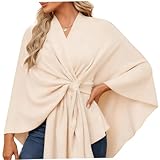 Tejido cómodo: confeccionado con materiales suaves, este suéter tipo poncho brinda una sensación acogedora y liviana que cubre elegantemente y previene la irritación de la piel.