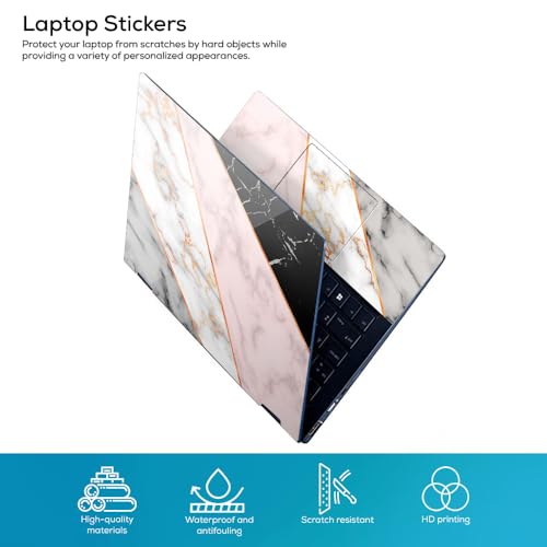 Image of Galaxsia Marble Pattern Top+Wrist Pad Vinyl Laptop Skin /Sticker /Cover Upto 15.6 Inches Laptops Laminated-Removable-HD Quality Compatible for Hp-Dell-Sony-Lenovo-Asus etc.(15x10 Inches)