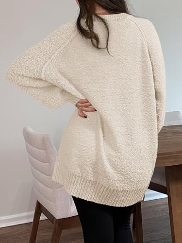 Image of Saodimallsu Womens Oversized Sweater Fuzzy Long Sleeve Casual Tunic Sweater