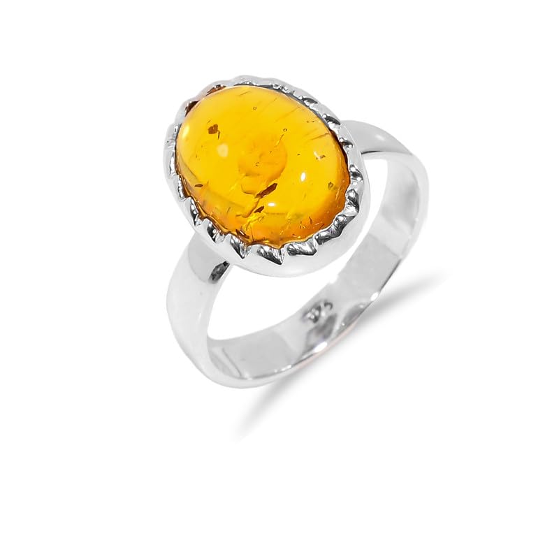 Bague en argent avec pierre d'ambre pour parfaire votre style casual chic quotidien